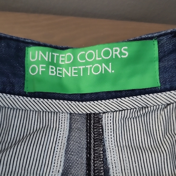 NWOT UNITED COLORS OF BENETTON 100% cotton  slant pockets bermuda denim shorts - Picture 7 of 12